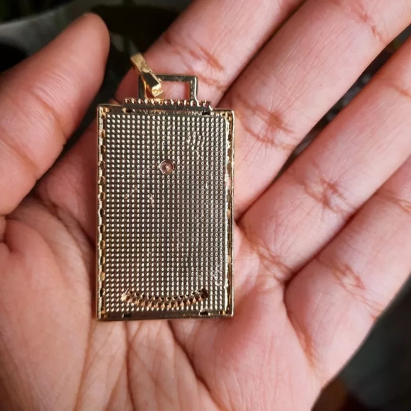 Gold Plated Enamel Tarot Card Pendant - Picture 2 of 2